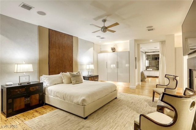 8525 W Verde Way, Las Vegas, NV 89149 - bedroom featuring light wood finished floors and ceiling fan