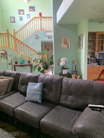 1385 Ringe Ln, Las Vegas, NV 89110 - living area featuring stairway
