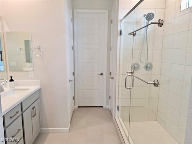 4286 E Cactus Canyon Dr, Pahrump, NV 89061 - full bathroom featuring baseboards, vanity, and a stall shower
