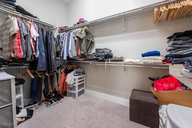 spacious closet with carpet floors