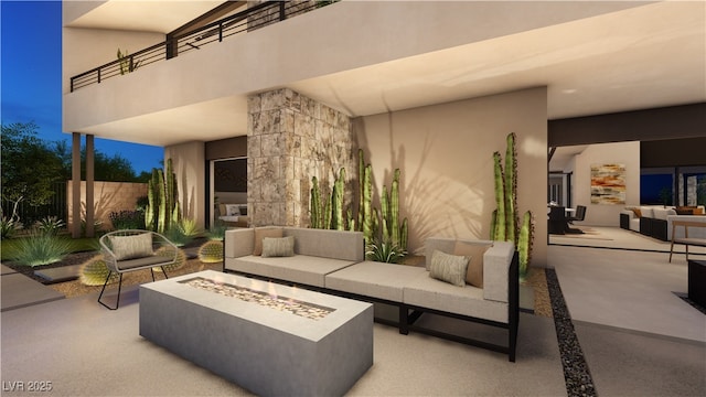 607 Grand Rim Dr, Henderson, NV 89012 - view of patio / terrace featuring an outdoor living space with a fire pit