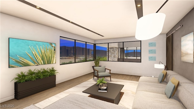 607 Grand Rim Dr, Henderson, NV 89012 - living area featuring wood finished floors, baseboards, and recessed lighting