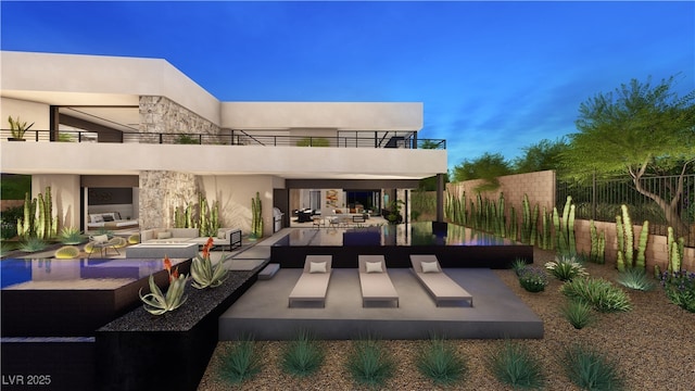 607 Grand Rim Dr, Henderson, NV 89012 - view of patio with an outdoor hangout area and a balcony