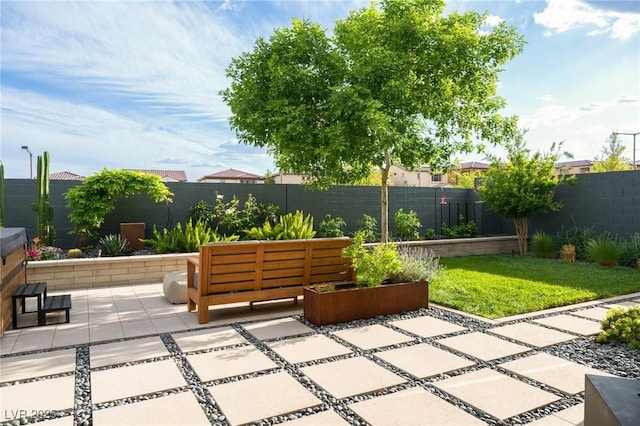 11813 Pippa Ave, Las Vegas, NV 89138 - fenced backyard with a patio area and an outdoor hangout area