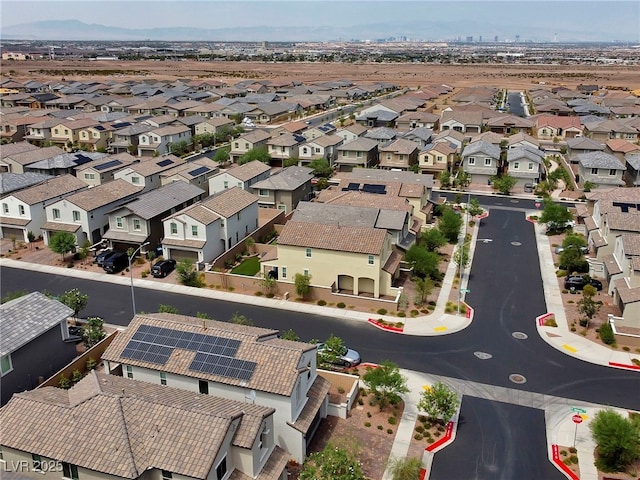 drone / aerial view with a residential view