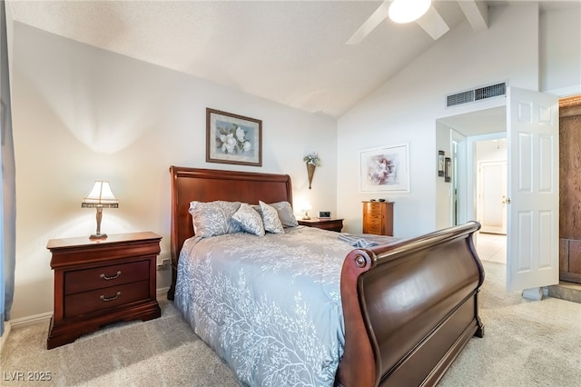 carpeted bedroom with a ceiling fan and baseboards
