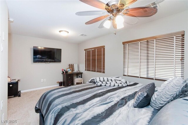5409 Holding Ave, Las Vegas, NV 89139 - carpeted bedroom with visible vents, baseboards, and ceiling fan