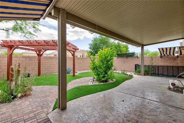 5409 Holding Ave, Las Vegas, NV 89139 - view of patio / terrace with a pergola and a fenced backyard