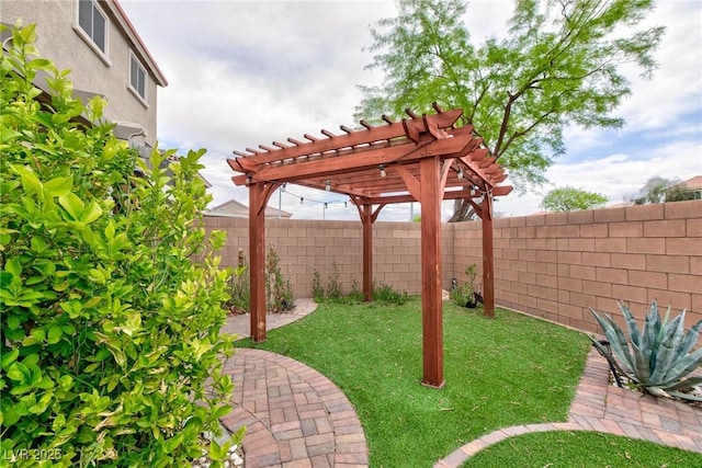 5409 Holding Ave, Las Vegas, NV 89139 - view of yard with a pergola and a fenced backyard