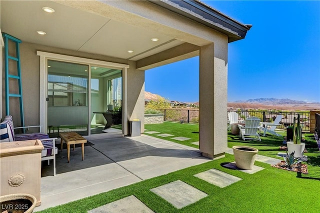 54 Mirage View Dr, Henderson, NV 89011 - view of patio / terrace with a mountain view