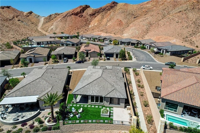 54 Mirage View Dr, Henderson, NV 89011 - aerial view of residential area with mountains and a pool area
