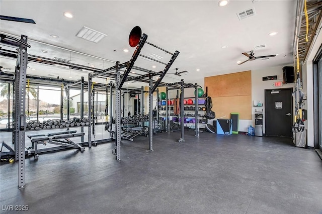 54 Mirage View Dr, Henderson, NV 89011 - gym featuring recessed lighting and a garage