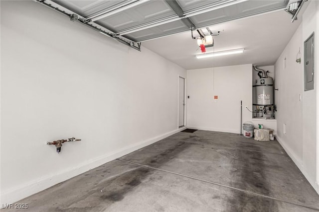 519 Brinkburn Point Ave, Las Vegas, NV 89178 - garage with electric panel, baseboards, water heater, and a garage door opener