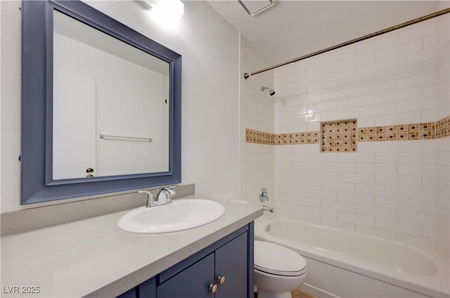 2377 Los Feliz St, Las Vegas, NV 89156 - bathroom featuring toilet, vanity, and shower / washtub combination