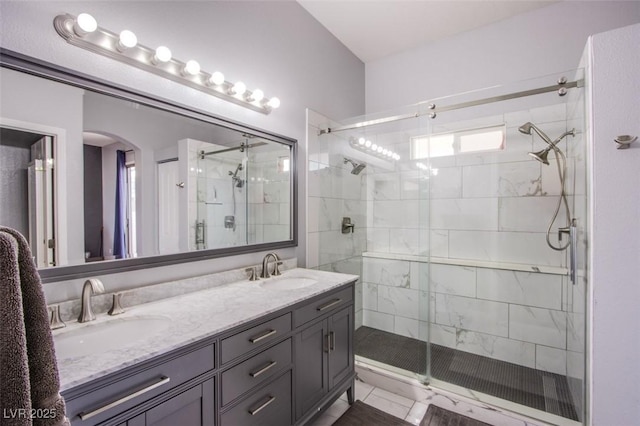 1552 Livingston Dr, Henderson, NV 89012 - full bath featuring a shower stall and double vanity