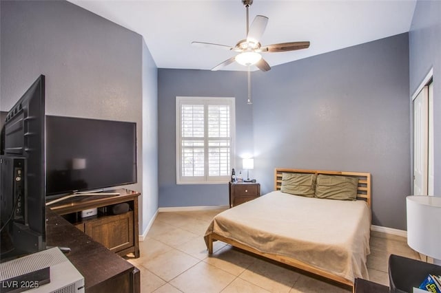 1552 Livingston Dr, Henderson, NV 89012 - bedroom featuring light tile patterned flooring and ceiling fan