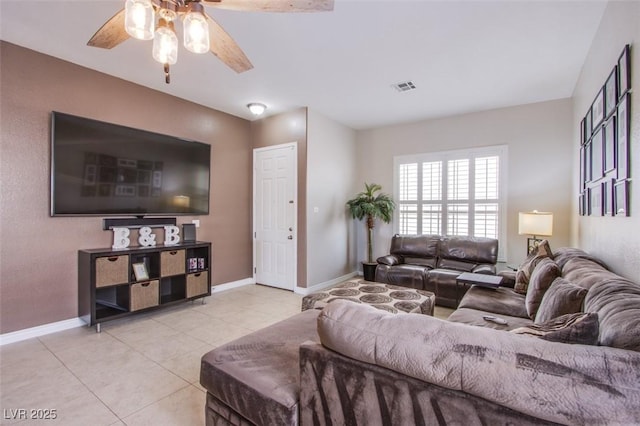 1552 Livingston Dr, Henderson, NV 89012 - living room featuring ceiling fan and light tile patterned floors
