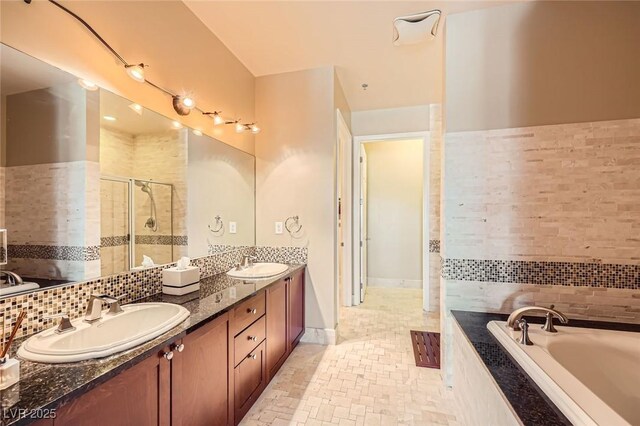 2455 W Serene Ave Unit 923, Las Vegas, NV 89123 - full bath with a shower stall, a garden tub, and double vanity