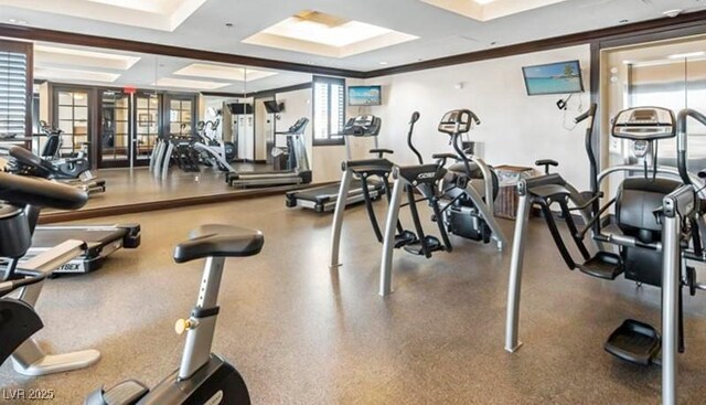 2455 W Serene Ave Unit 923, Las Vegas, NV 89123 - workout area featuring a raised ceiling