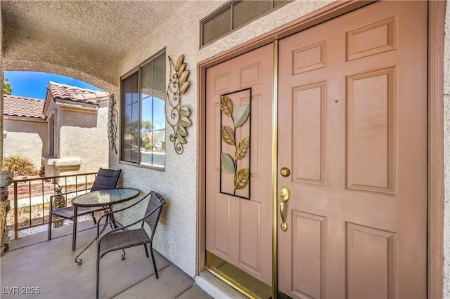 8942 Galena Crossing St, Las Vegas, NV 89123 - entrance to property with stucco siding and covered porch