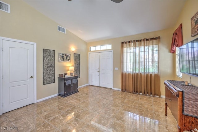8942 Galena Crossing St, Las Vegas, NV 89123 - foyer entrance with lofted ceiling and baseboards
