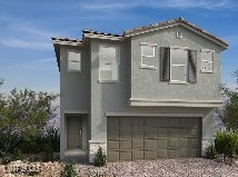9095 Rivington Ave, Las Vegas, NV 89148 - view of front facade featuring a garage and stucco siding