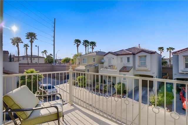 balcony with a residential view