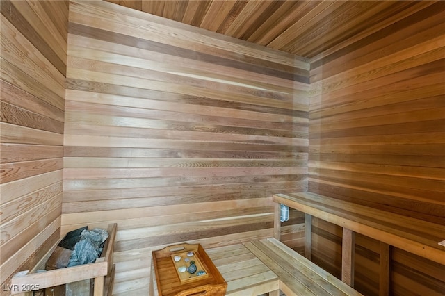 view of sauna