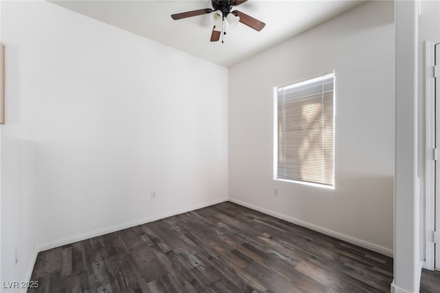 1838 N Jones Blvd, Las Vegas, NV 89108 - spare room with dark wood-style flooring, ceiling fan, baseboards, and plenty of natural light