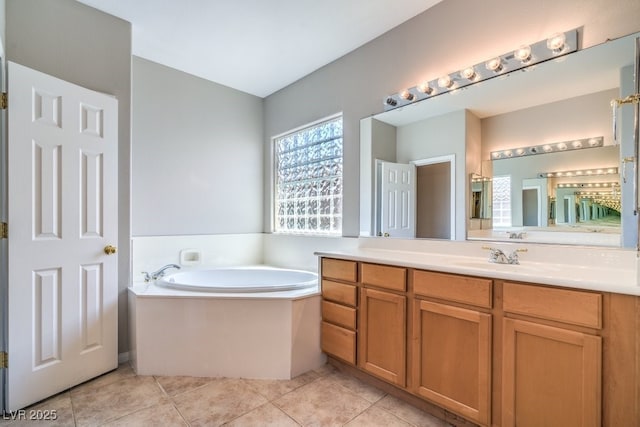 2647 Ivoryhill St, Las Vegas, NV 89135 - bathroom featuring a bath, tile patterned floors, and vanity