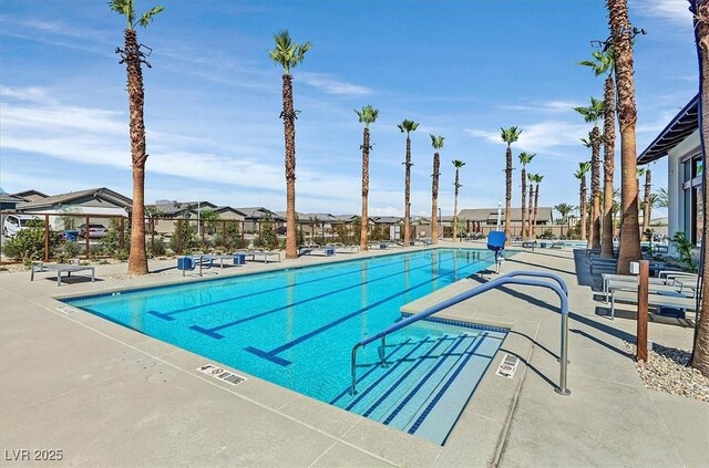 community pool featuring a residential view