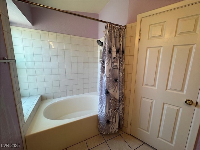 2807 Camelback Ln, Henderson, NV 89074 - bathroom featuring tile patterned flooring and shower / bathtub combination with curtain