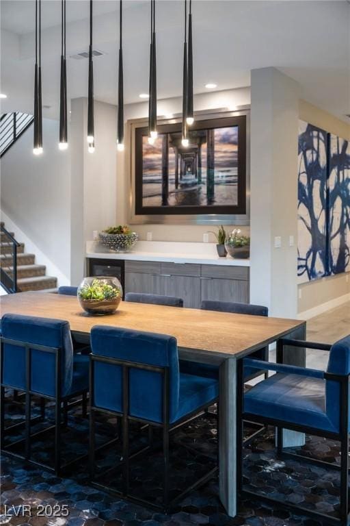 bar featuring stairway
