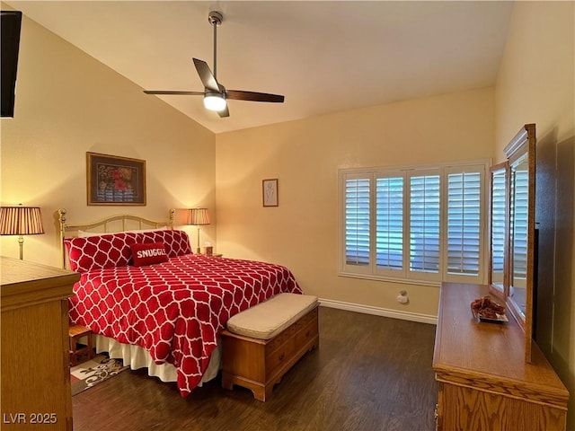 2022 Big Bend Way, Henderson, NV 89074 - bedroom with wood finished floors, lofted ceiling, and ceiling fan