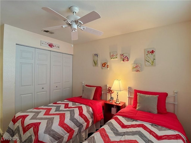 2022 Big Bend Way, Henderson, NV 89074 - bedroom with a closet and a ceiling fan
