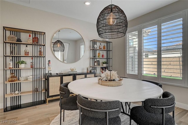 6544 Sandero Springs St, Las Vegas, NV 89166 - dining room featuring recessed lighting, baseboards, wood finished floors, and plenty of natural light