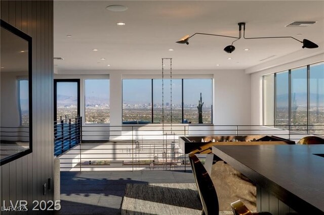 interior space with recessed lighting and visible vents