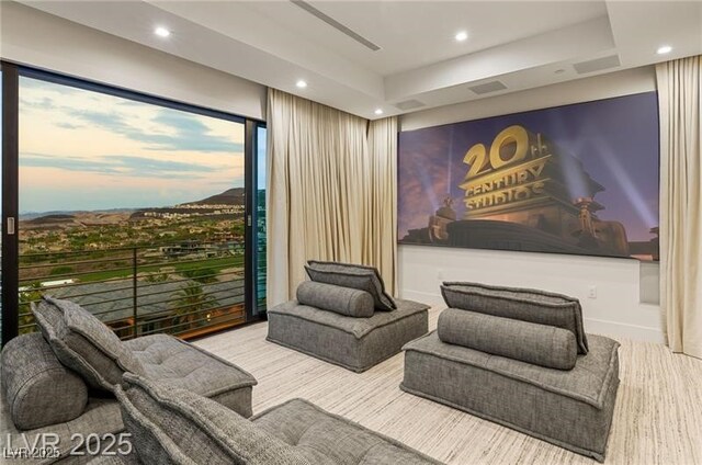 cinema room featuring recessed lighting