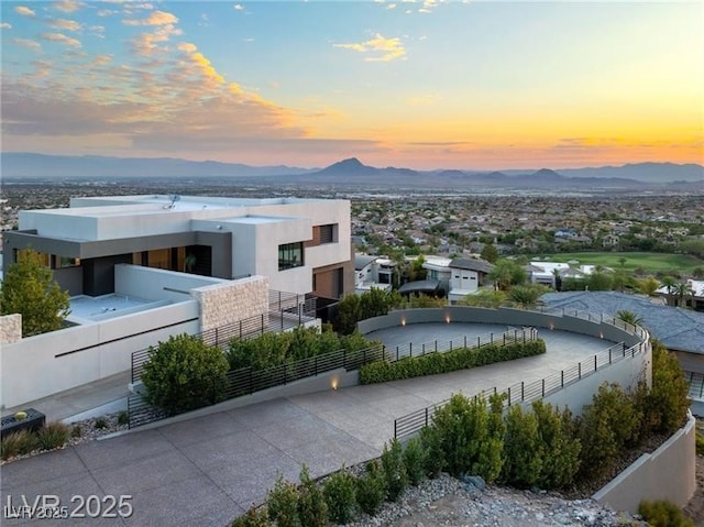 exterior space with a mountain view