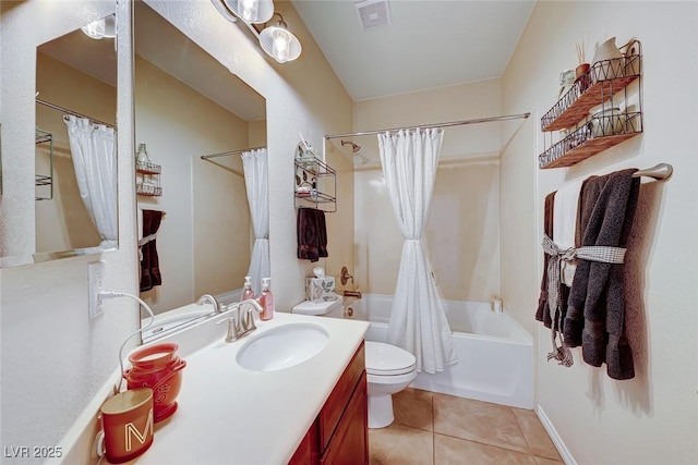 2733 Auchmull St, Henderson, NV 89044 - full bath with tile patterned flooring, vanity, and shower / bath combination with curtain
