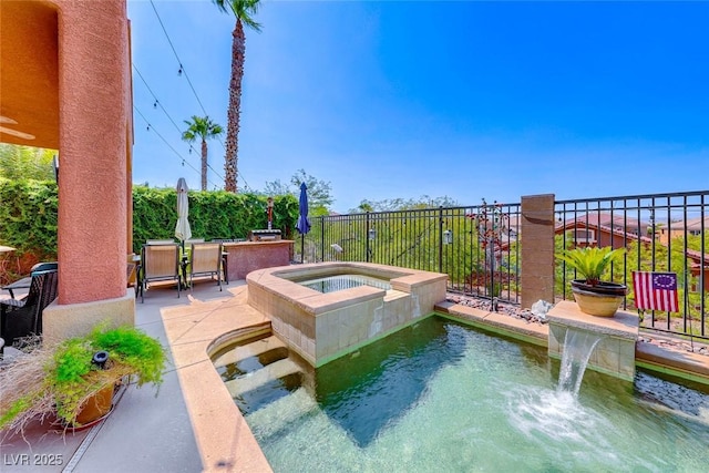 2733 Auchmull St, Henderson, NV 89044 - view of swimming pool with a pool with connected hot tub and a patio area