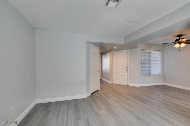 1550 Jamielinn Ln Unit 102, Las Vegas, NV 89110 - empty room with ceiling fan, wood finished floors, baseboards, and recessed lighting