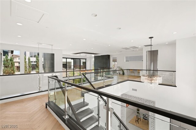 stairway with recessed lighting