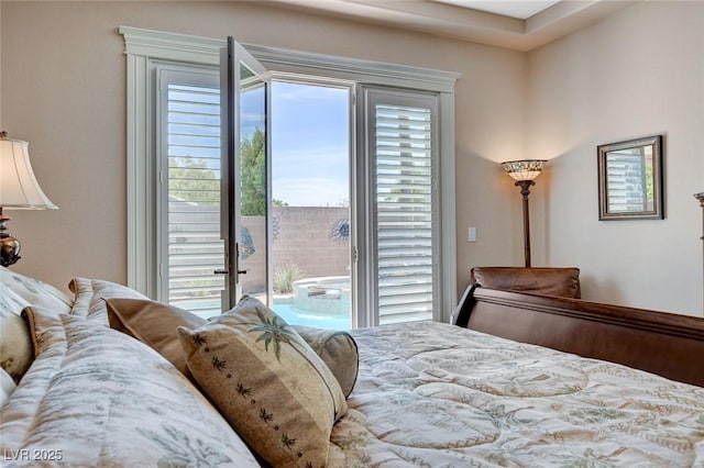 bedroom featuring access to exterior