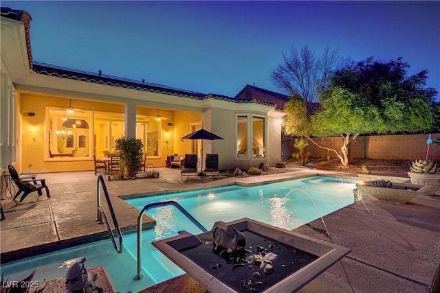 4624 Leon De Oro Dr, Las Vegas, NV 89129 - view of pool with a fenced backyard, a patio area, and a fire pit