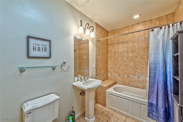 2405 W Serene Ave Unit 703, Las Vegas, NV 89123 - full bath featuring tile patterned floors, shower / bath combo with shower curtain, and toilet