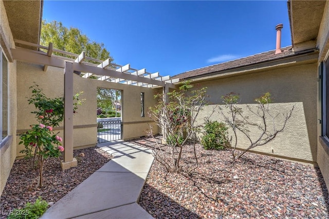 exterior space with stucco siding