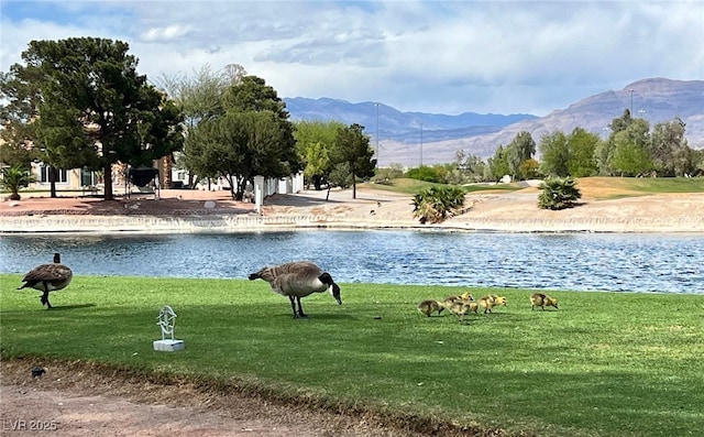 property view of water featuring a mountain view