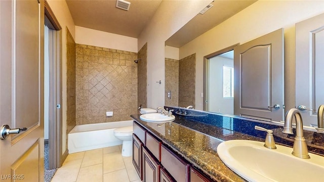 524 Blanche Ct, Henderson, NV 89052 - bathroom featuring toilet, a sink, tile patterned floors, and visible vents