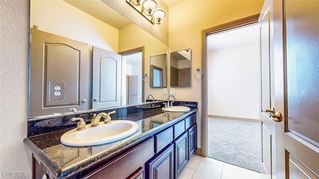 524 Blanche Ct, Henderson, NV 89052 - bathroom featuring double vanity, a sink, and tile patterned floors